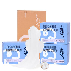 RPE Life overnight pads with wings provide secure night protection