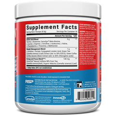 AminoLean Icee cherry flavor scoop boosts energy without jitters.
