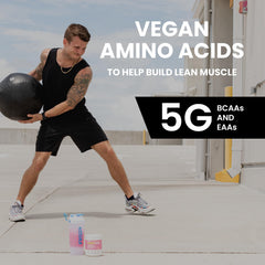 AminoLean shaker bottle with mixed drink for on-the-go energy.