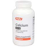 Rugby 600mg calcium tablets bottle ready for daily supplementation.