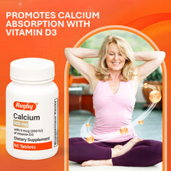 Rugby Calcium 600mg with D3 enhances calcium absorption for daily use
