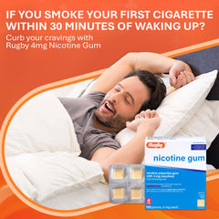 Rugby Laboratories sugar-free gum for healthier quitting taste.