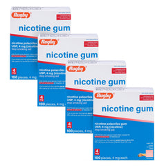 Rugby Laboratories cinnamon gum 4mg pack front supports discreet quitting