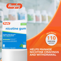 Rugby Polacrilex mint gum packaging ready for your quit journey.