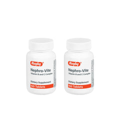 Rugby Nephro-Vite bottle closeup for convenient daily vitamin support