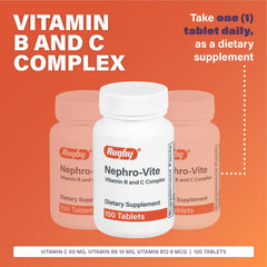 Rugby Nephro-Vite tablets daily dose shown for convenient nutrient intake
