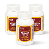 Rugby Niacin 1000mg timed-release bottle front view for daily use.