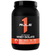 Rule 1 Proteins R1 Whey Isolate bottle ready for post-workout recovery.