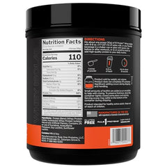 Rule 1 R1 Whey Isolate scoop close-up showing 25g protein per serving