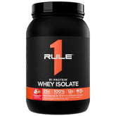 Rule 1 R1 Protein Whey Isolate bottle in Strawberries & Creme for fast post-workout protein