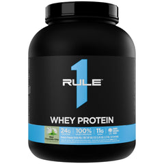 Rule 1 Whey Protein mint chocolate chip bottle, convenient post-workout fuel