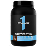 Rule 1 Whey Protein three-whey-sources bottle for post-workout recovery.