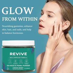 Rulinal Balmbare Revive Gummies ingredients pearl powder for radiant skin.