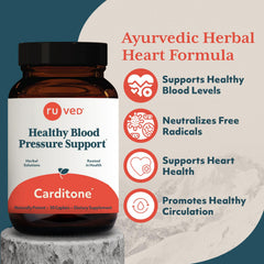 Ruved Carditone bottle back highlights ingredients and vegan, non-GMO quality.