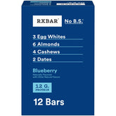 RXBAR Blueberry box front showing 12 bars for convenient snacking on the go.