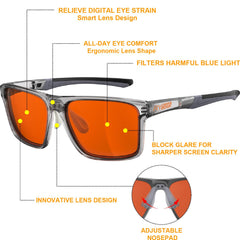 RY586 HD Premium Sleep Glasses lens close-up highlights tinted lenses for sharper contrast.