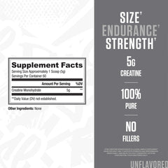 RYSE Creatine Monohydrate unflavored powder closeup showing purity and potency