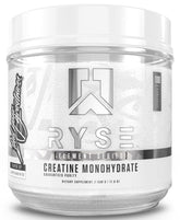 RYSE Creatine Monohydrate unflavored tub for clean strength support.