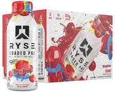 RYSE Loaded Ring Pop Cherry bottle front view, ready-to-drink energy for quick workouts.