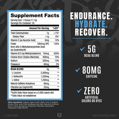 RYSE Up BCAA Focus Powder Kool-Aid Tropical Punch pour reveals a refreshing energy boost.