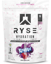 RYSE Up Hydration Sticks packaging highlighting full spectrum electrolytes for balanced hydration.