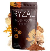 RYZAL Mushroom Coffee tin front view, a convenient energy boost for busy mornings.