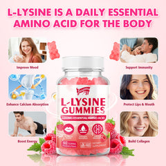 Saajoor L-lisina 1000 mg Gomitas: sabor frambuesa para una experiencia agradable.
