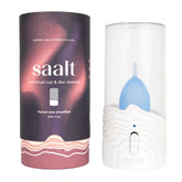 Saalt Arctic Mist steamer cleans a menstrual cup effortlessly.