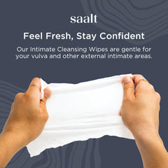 Saalt Daily Cleansing Wipes with a pH-balanced approach for intimate care.
