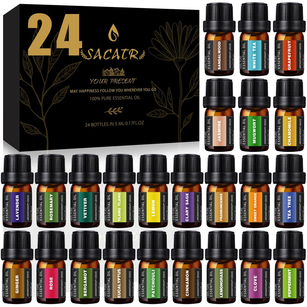 SACATR 24 Bottles Rose essential oil for diffuser aromatherapy and DIY skincare