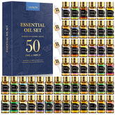 SACATR 50-set essential oil bottles lined up for easy diffuser selection and gifting