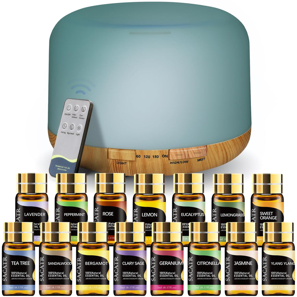 SACATR 500ml diffuser with remote for convenient mist control from across the room