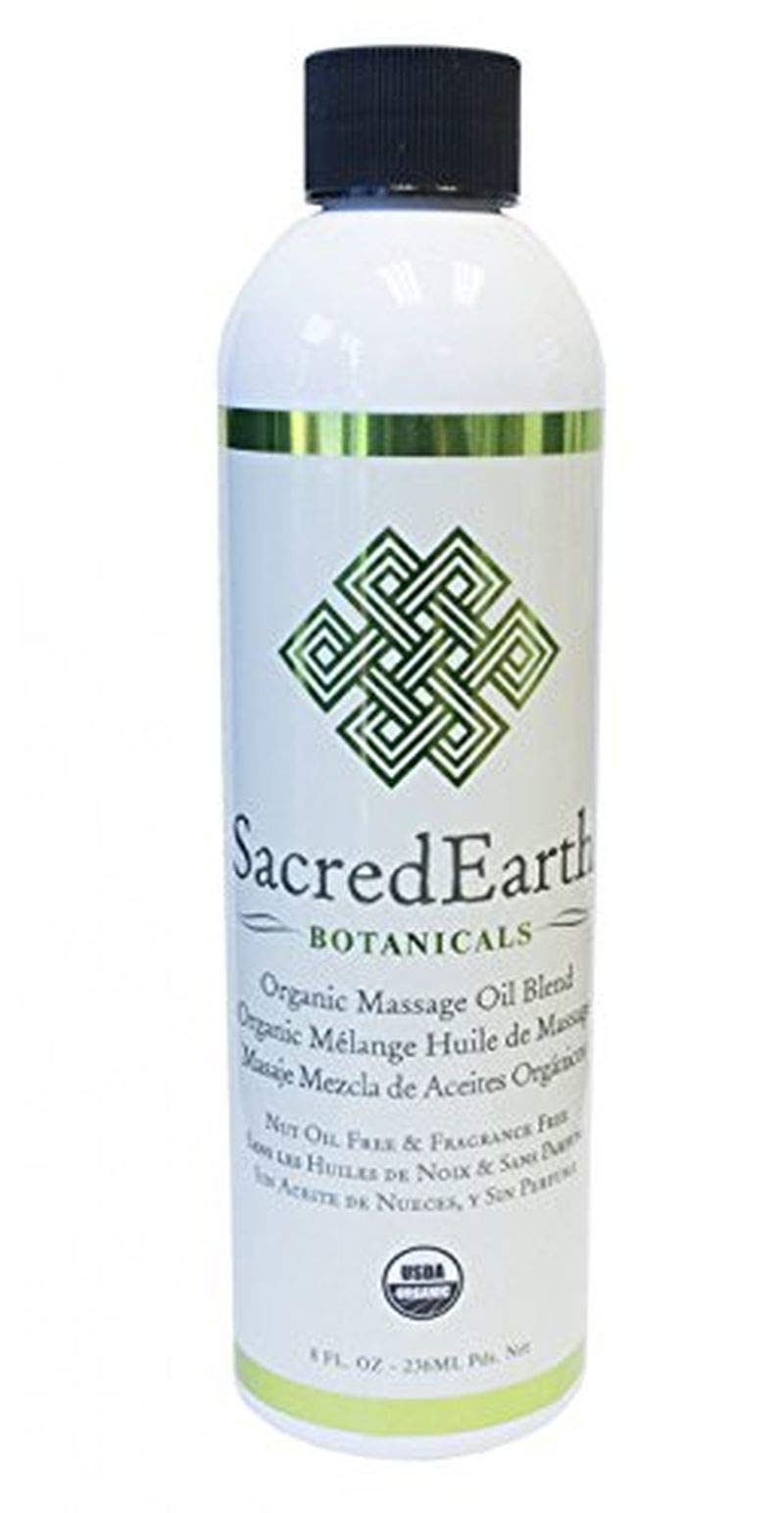 Sacred Earth Botanicals Organic Massage Oil Unscented for a smooth glide and focused massage sessions