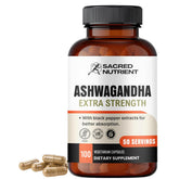 Sacred Nutrient Ashwagandha bottle for daily stress support and mood balance