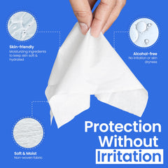 Safe n' Simple barrier-film wipe closeup with a protective skin film
