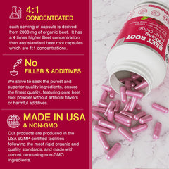 Safgumjel label closeup highlighting 4:1 organic beet extract