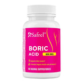 Safrel boric acid vaginal suppositories packaging shows USA-made quality for intimate care