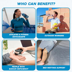 Safrel tablets with a glass of water illustrating quick electrolyte replenishment.