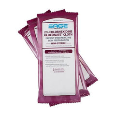 Sage 2% CHG cloths in a 3-pack for convenient cleansing routines