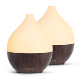 SALKING Essential Oil Diffuser Set 2 Dark Wood, compact for bedroom and office.