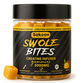 Sakoon Nutrition Creatine Gummies bottle with mango flavor for on-the-go energy support.