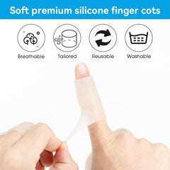 Salbsever adjustable cut-to-fit sleeves ensure precise finger sizing.