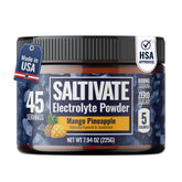 Saltivate high sodium electrolytes mango pineapple bottle for on-the-go hydration during outdoor activity