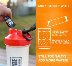 Saltivate Salty Orange glass of water with electrolyte powder ready to drink