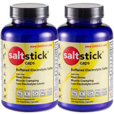 SaltStick Caps electrolyte bottle with 200-count packaging for on-the-go hydration.
