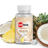 SaltStick Electrolyte FastChews coconut pineapple bottle front for on-the-go hydration during workouts