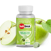 SaltStick Electrolyte FastChews green apple bottle shown for fast hydration on the go.