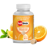 SaltStick Electrolyte FastChews orange tablets for quick hydration during workouts.
