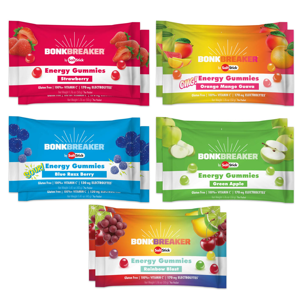 SaltStick Energy Gummies variety pack front view for convenient on-the-go fueling