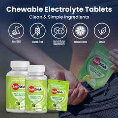 SaltStick FastChews green apple used during running for electrolyte balance